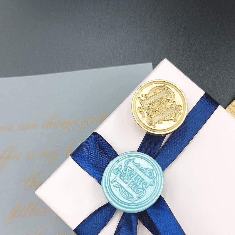 krastmon Medieval Traditional Initial Alphabet Wax Seal Stamp, Brass Head Wooden Handle Letter Stamps for Card/Envelope/Gift - (Letter H) - Image 2